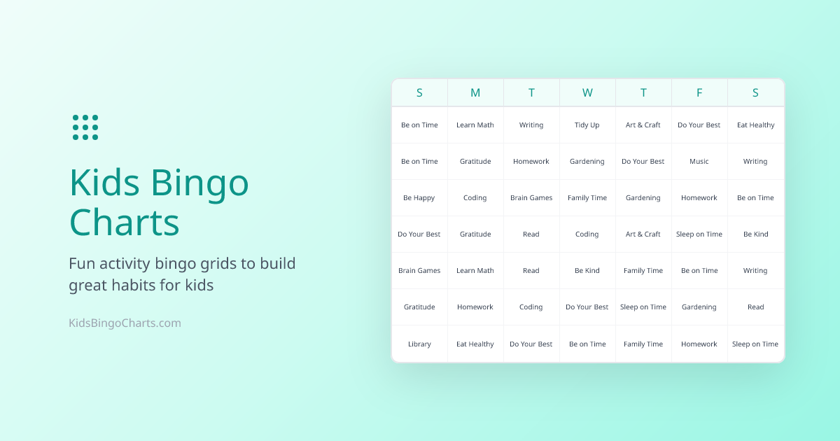 Kids Bingo Charts